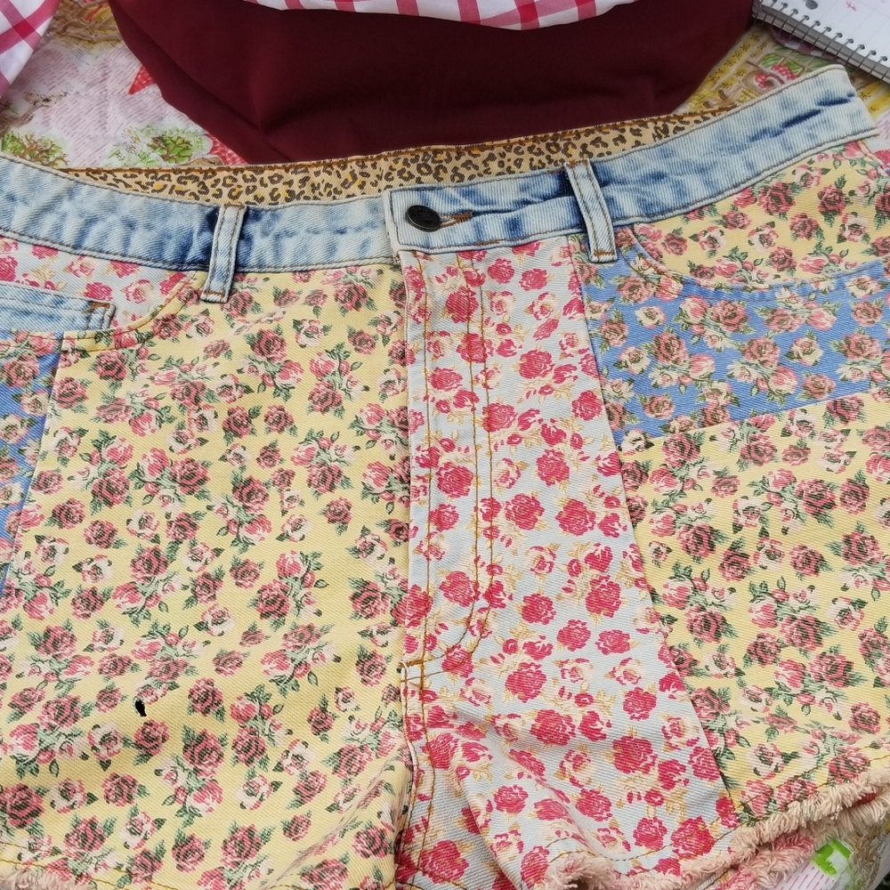 Farm Rio Anthropologie floral shorts